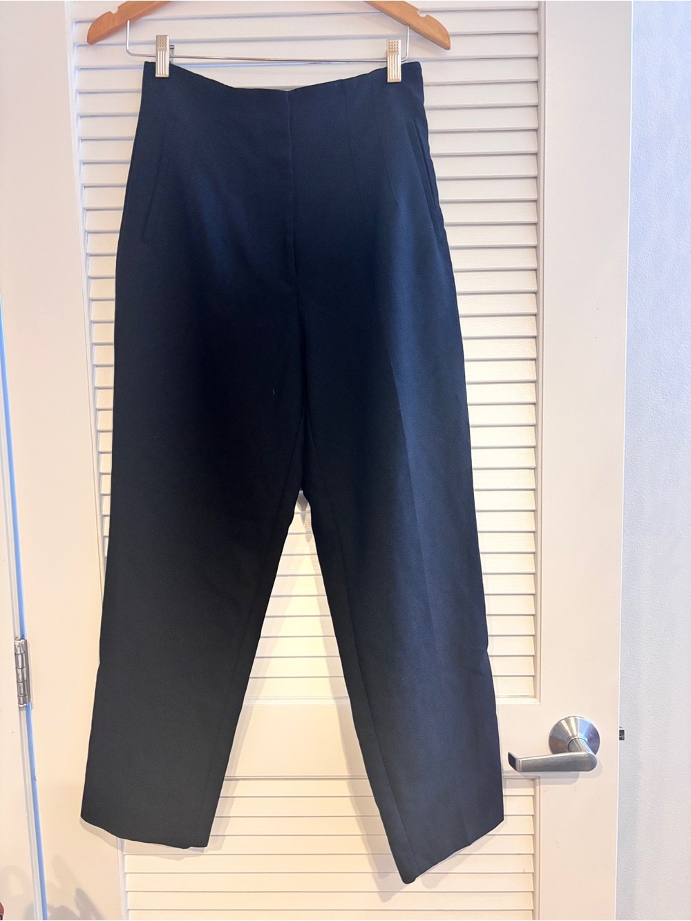 Zara Black High-Waist Straight-Leg Pants